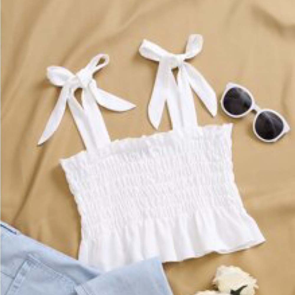 Shein Tie Ruffle Top